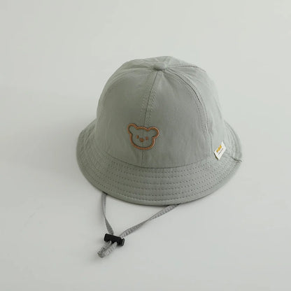 Cute Bear Baby Bucket Hats Korean Boy Girl Summer Uv Protection Fisherman Caps Kids Outdoor Sunshade Panama Basin Caps