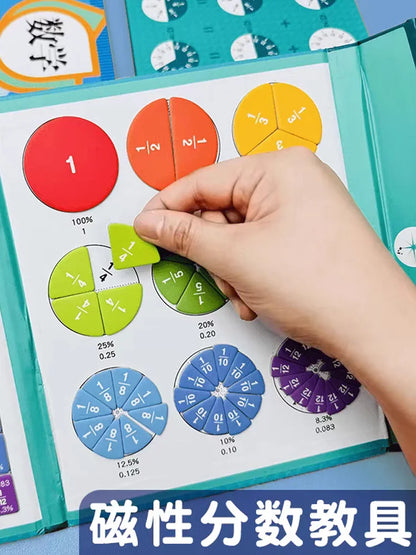 Magnetic Fraction Puzzles for Math Mastery Montessori Enlightenment with Fun Arithmetic Teaching Aid Cognitive Educational