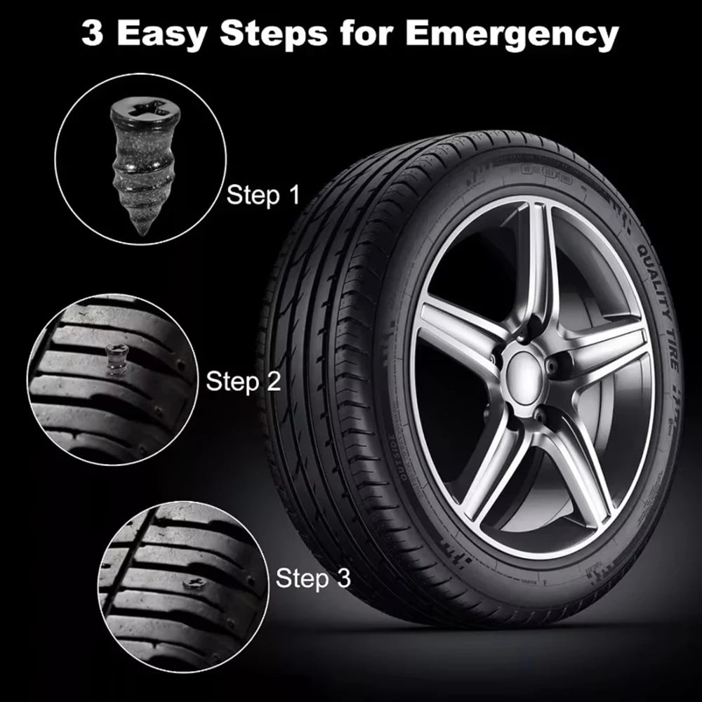 Universal Vacuum Car Tyre Repair Rubber Nail Tire for Car Electric Vehicle Vacuum Tire Puncture Quick Fix Tool Kit