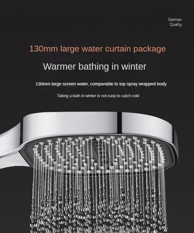 13CM Large Panel Shower 3 Modes Shower Head High Pressure Water Massage Shower Head Set with Cartridge Bathroom Accessories