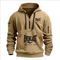 Fashion autumn and winter men's brand clothing multi-zipper design printed hoodie casual sweatshirt loose hooded jumper
