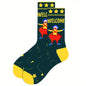1 pair of men's cartoon printed tool pattern with unique and personalized long socks men  socks