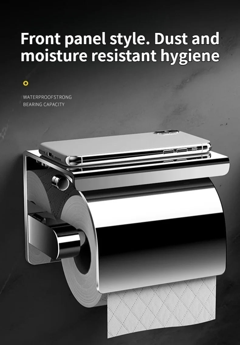 Stainless Steel Paper Towel Holder Without Punching Wall-Mounted Kitchen Roll Holder Toilet Paper Holder Bathroom Towel Rack