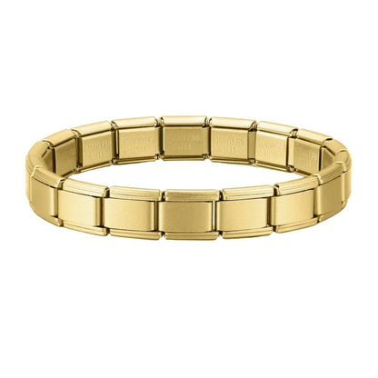 New Women's Men's Jewelry DIY 9MM Width Italian Elastic Charm Bracelet Solid Color Stainless Steel Fashion Bangle
