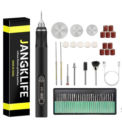 JANGKLIFE USB Cordless Rotary Tool Kit Woodworking Engraving Pen DIY For Jewelry Metal Glass Mini Wireless Drill