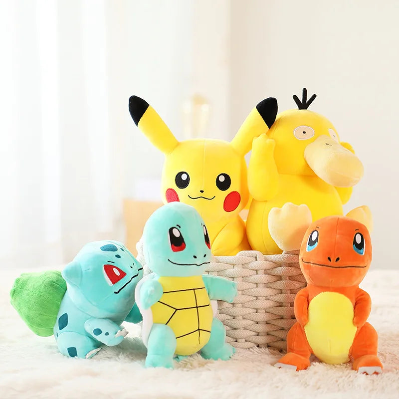 Pokemon Stuff Plush Toys Kawaii Pikachu Pichu Charmander Squirtle Psyduck Anime Soft Dolls Doll Kids Birthday Christmas Gift
