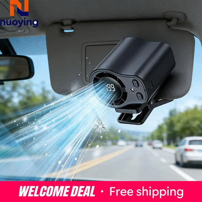 360 Rotatable Semiconductor Cooling Fan USB Rechargeable Clip Fan Quiet Design with LED Screen for Car & Camping