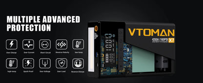VTOMAN X7 4-in-1 Car Jump Starter 4250A - 160 PSI Air Compressor, 12V Car Battery Booster & Portable Power Bank