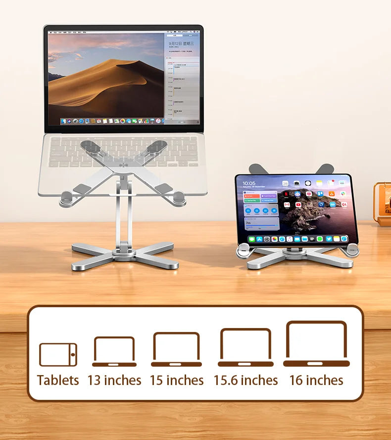 Foldable Laptop Stand 360°Rotation Notebook Table Aluminum Alloy Holder Portable Book Tablet Bracket with Heat Dissipation