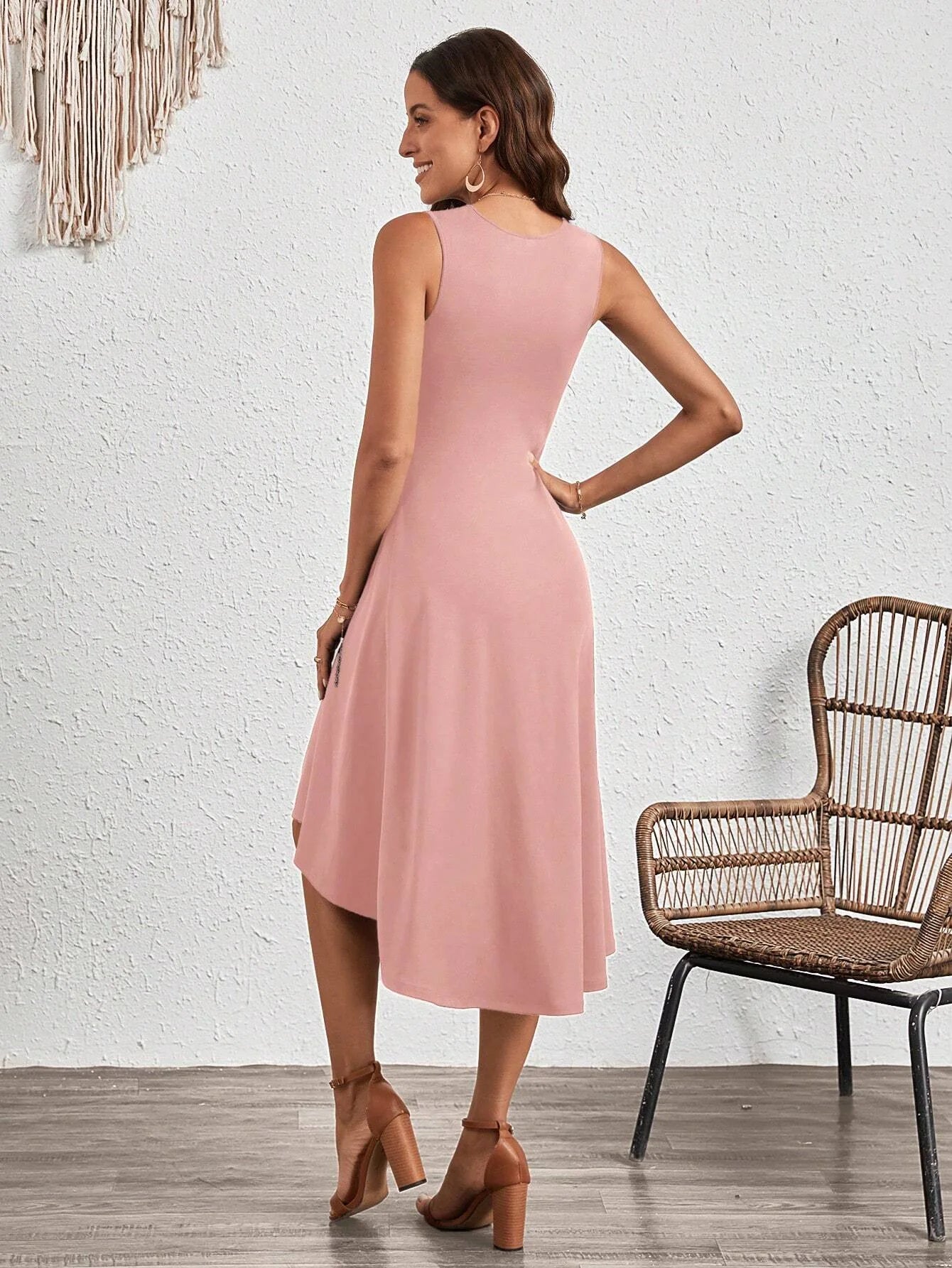 New Women's Dress Slim Sleeveless A-line Skirt Elegant Simple Office Red Korean Midi Skirt for Female