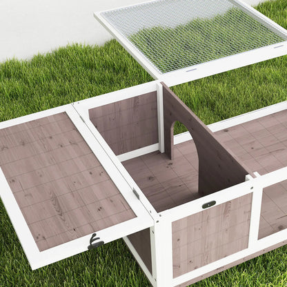 Wood Turtle House 91x60.5x32 cm with net blanket & removable transparent side panels for indoor and outdoor