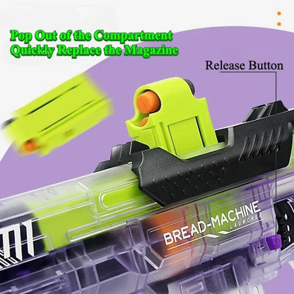 Manual Pull Loading Soft Bullet Toy Gun for Outdoor Shooting Battle Foam Dart Launcher with 2Pcs Magazine Christmas Gifts