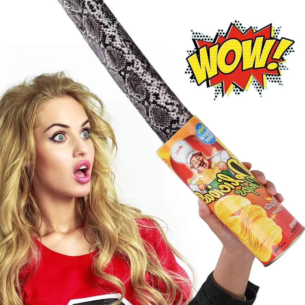 Surprise Potato Chip Can Snake Joke Toy Funny Spring Jumping Prank Props Scary April Fools Day Gift Party Decoration Supplies