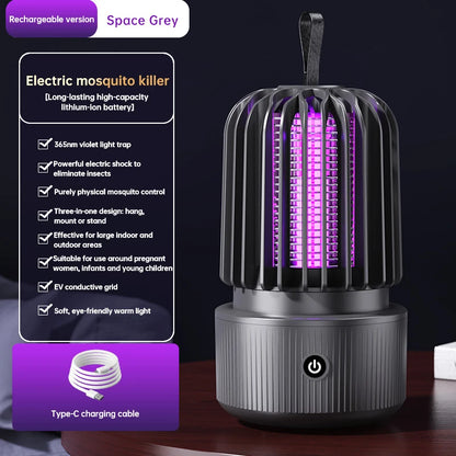 Lenovo Mosquito Killer Lamp Blue UV Light Attract Electric Shock 2-in-1 Bug Zapper 1200mAh Rechargeable For Patio Travel New
