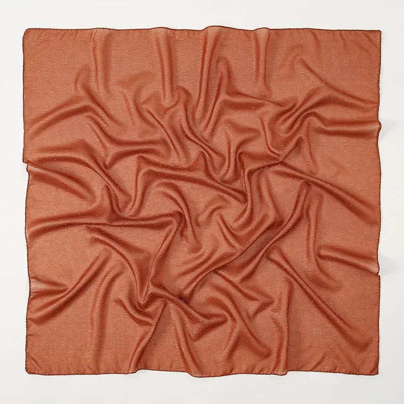 90*90cm Square Chiffon Hijab Scarf Women Solid Color Muslim Soft Head Scarf Islamic Shawls and Wraps Headband Musulman Scarves