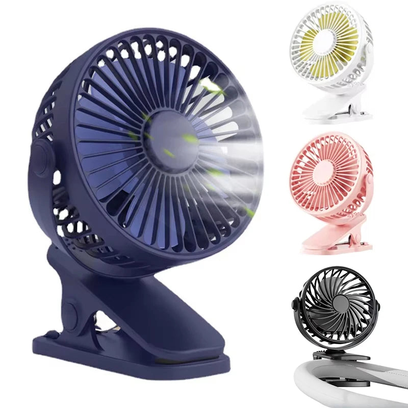 Stroller Fan for Baby Stroller Cart Hanging Fan Clip Mini Fan USB Quiet Electric Clip Fan Home 3 Speed Desktop Small Cooling Fan