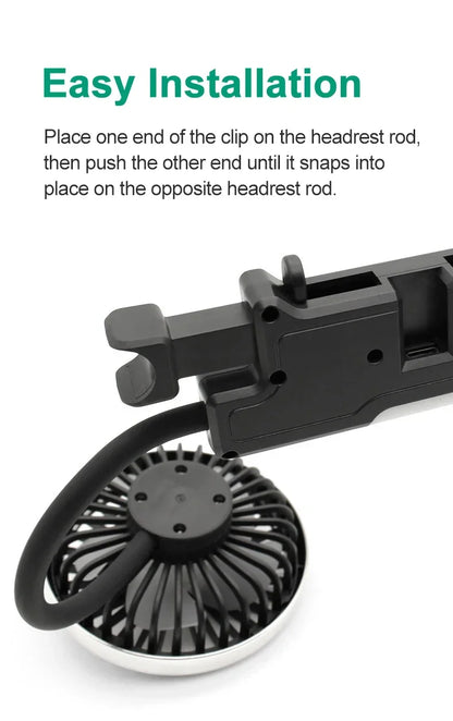 EAFC Car USB Fan Dual Head Cooling Air Fan Independent Switch 3-Speed 360 Degree Adjustable Auto Fan Car Electrical Appliances