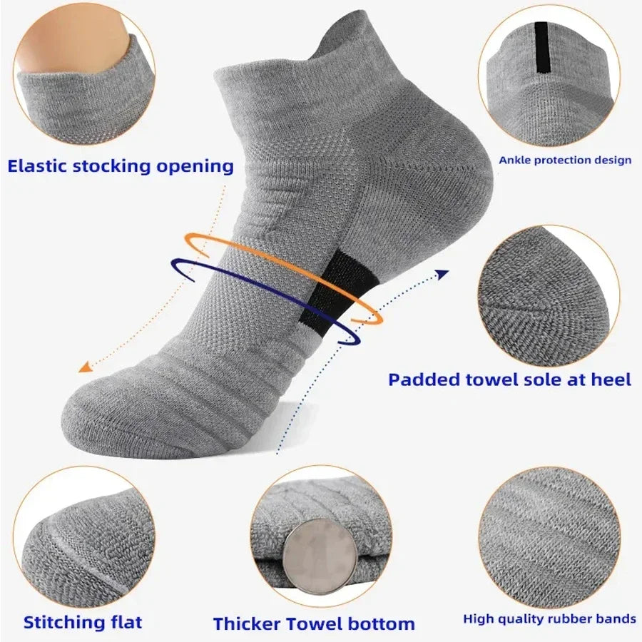 3pairs/Lot Men's Socks Compression Stockings Breathable Basketball Sports Cycling Socks Moisture Wicking High Elastic Tube Socks