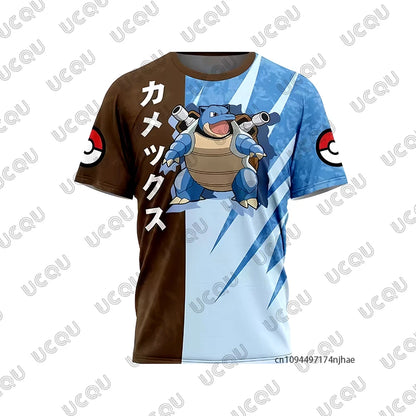 3D Full Print T-shirt Boys Girls Purple Lightning Anime Casual Oversized Children Short Sleeve Tops