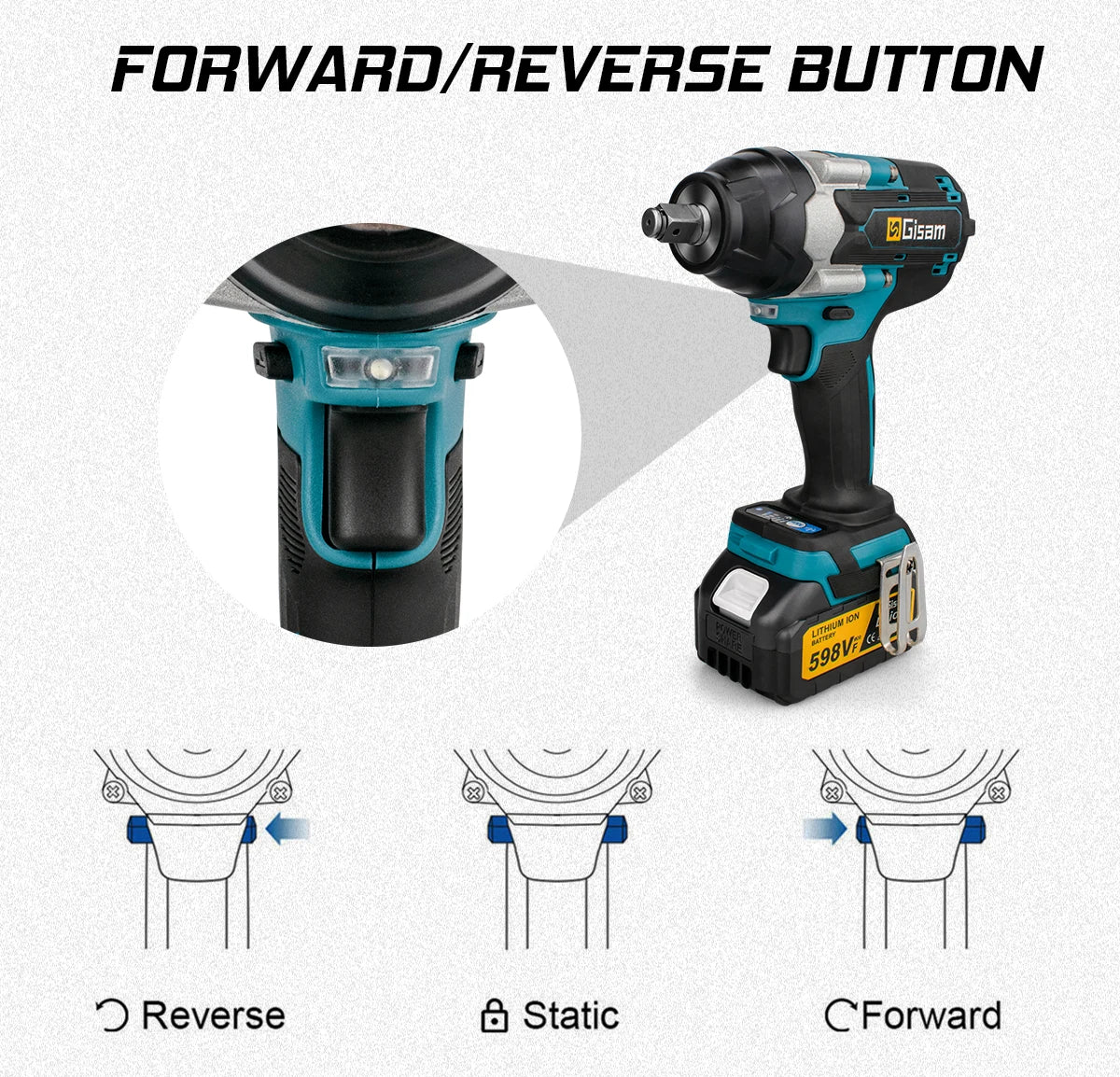 1800N.M Torque Brushless Electric Impact Wrench 1/2 inch Lithium-Ion Battery Cordless Wrench Tools For Makita 18V Battery Pin