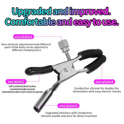 Sex Toy Electric Shock Nipple Clamps Breast Massager BDSM Toys Bondage Clitoris Clamp Stimulator Sex Toys for Man Women Games