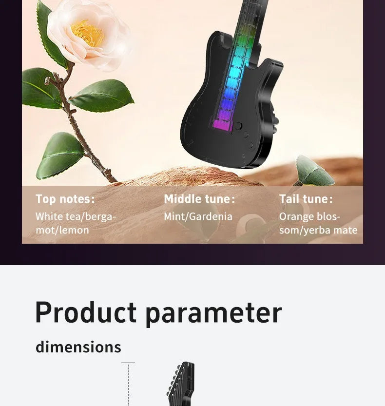 1PC Car Air Conditioner Vent Guitar Aromatherapy Atmosphere Light Perfume Fragrance Decorative Music Pickup Lamp Car Accessories