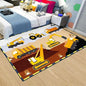 Construction Car Print Area Rug Washable Carpets for Kids Bedroom Living Room Kitchen Entrance Mat Non Slip Flannel Mats