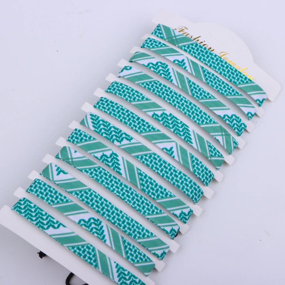 1/4/12Pcs Arabic Scarf Style Woven Bracelet For Women Men Handmade Ethnic Wave Dot Colored Wrap Bracelets Couple Jewelry Gifts