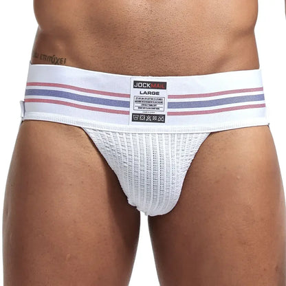 JOCKMAIL Men's Underwear Men Sexy Briefs Jockstrap Pouch Cuecas Man Cotton Panties Thongs Mesh Underpants Gay Slip Homme Srting