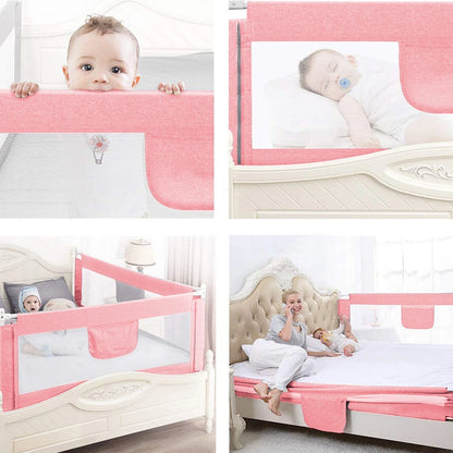 Bed fence for toddlers, Vertical lift bed guard, adjustable height, baby bed grid, 150/200/cm, gray Pink Blue