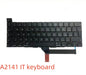 New A2141 Keyboard US UK EU French Spain German Italy EU for MacBook Pro Retina 16" A2141 2019 Year
