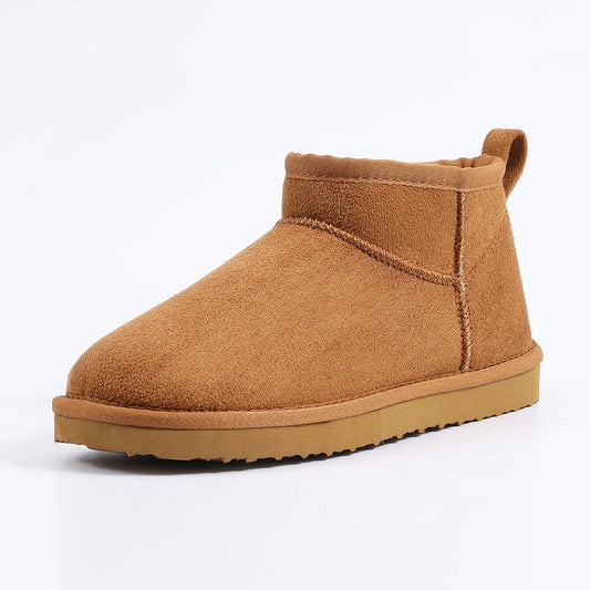 Smile PoP New Winter Cotton Women Boots Warm Suede Women Shoes Casual Plush Mini Cotton Snow Boots Nonslip Furry Ankle Shoes