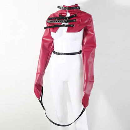 BDSM PU Leather Arm Restraint Straightjacket Bondage Slave Jacket for Women Men Adult Sex Toy Role Play Fetish Gear Tool