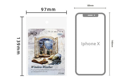 JIANWU Weather Window Series Vintage Plant Flower Landscape Material Collage PET Sticker Creative DIY Journal Stationery