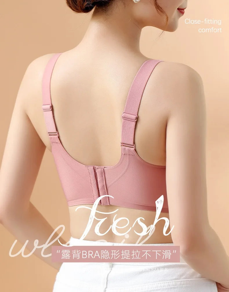 Jelly Support Seamless Bra For Big Breasts, Slim Fit, Push-up Anti-sagging, Wire-free Underwear, Sports Bra, Breathable