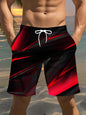 2025 Summer Trend Men's Loose Shorts Drawstring Quick Dry Striped 3D Print Shorts Casual Oversized Running Breath Sport Shorts