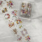 1Pc 100cm Flower Nail Foils for Transfer Paper Floral Stickers Rose Nails Wraps Tulip Nail Art Decorations
