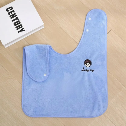 Baby Grooming Bib for Toothbrushing Stain Resistant Toddler Eating Smock Washable Kids Feeding Apron with Snaps Soft