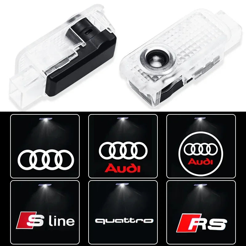 2PCS Car Door LED Light Logo Laser Projector Welcome Light For Audi sline TT Q2 Q3 Q5 Q7 Q8 A3 A4 A5 A6 A7 R8 B5 B6 B7 B8 C5 C6