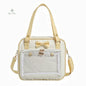 Y2K Cute Bow Ita Bag Girl Transparent Messenger Bag Women Fashion Shoulder Crossbody Bag Ladys DIY Badge Tote Bag Lolita Handbag