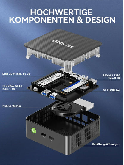 GMKtec G3 Pro Core i3-10110U MINI PC DDR4 NVMe SSD WIFI6 BT5.2 Desktop Windows 11 Pro Office Gaming Computer