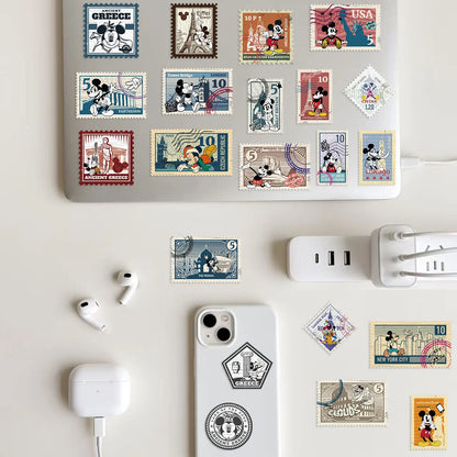 10/50PCS Vintage Mickey Stamps Graffiti Stickers Exquisite Sticker for Phone Computer Notebook Stationery DIY Toys Secret ﻿