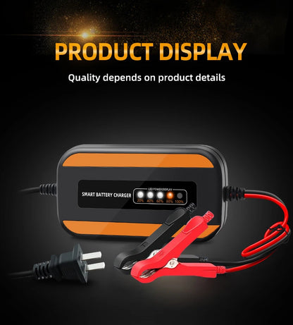 12V 6V Motorcycle Toy Car Battery Charger Mini Lead Acid Battery Charger 2A Full Automatic Charging Puls Repair for Auto Motorcy