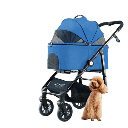 Dog Stroller Rubber Wheel Animals Travel Small Cat Cart Carrier Premium Jogger Stroller For Pet And Baby