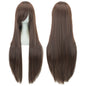 Soowee 80cm Long Synthetic Hair White Purple Cosplay Wigs Party Black Hair Straight Wig Hairpiece for Women