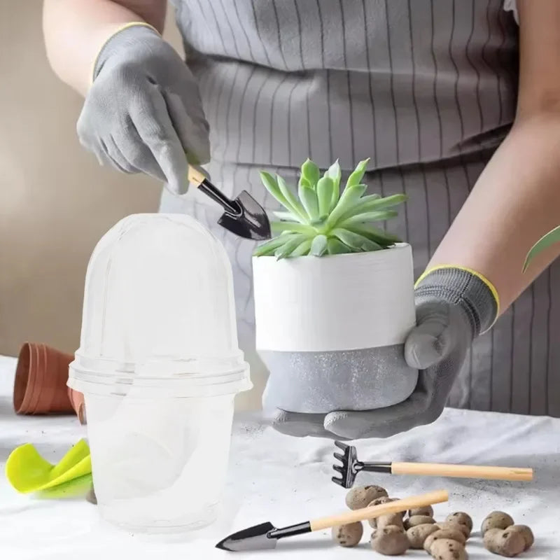 Seed Plant Nursery Pots Plastic Plant Mini Flowerpot Seed Starting Grow Nutrition Cup Plant Container Garden Planters Supplies