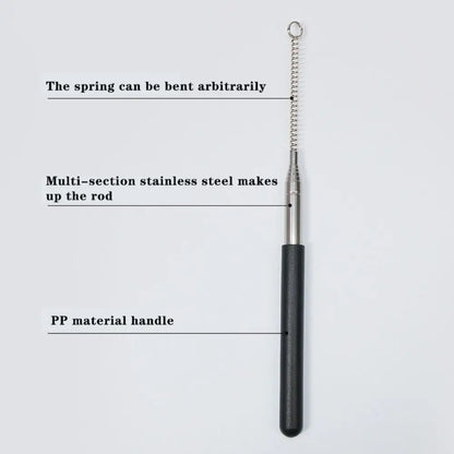 Retractable Cat Wand Pole Interactive with Hanging Loop DIY Cat Exercise Stick Stainless Steel Adjustable Length