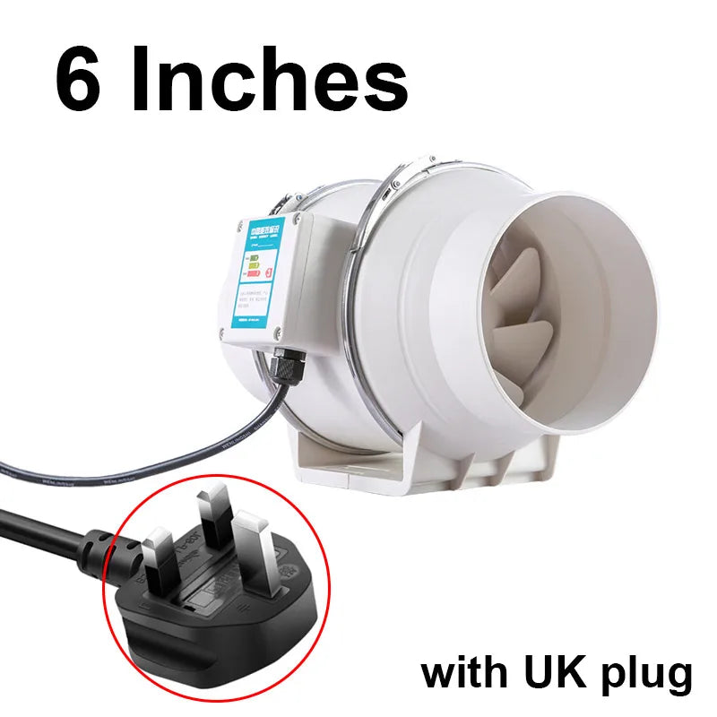 6 inch 220V Exhaust Fans Home Inline Pipe Duct Fan Extractor Ventilation Kitchen Toilet  Air Clean Ventilator Diagonal Flow Fan
