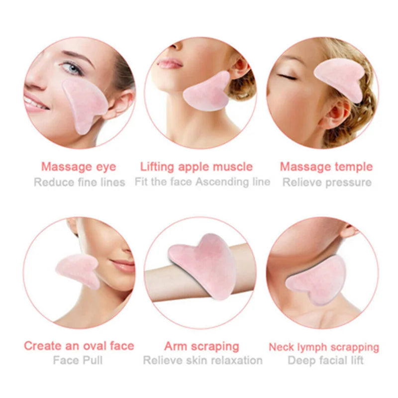 Natural Stone GuaSha Jade Facial Beauty Scraping Massage Tools Firm Skin Care Face Gua Sha SPA Physical Therapy Gue Che Roller
