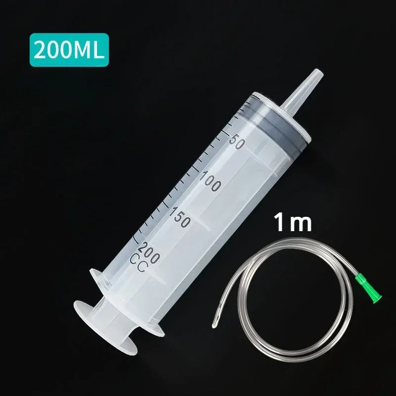 Large Vacuum Capacity Syringe 100/200/300/500ml Reusable Syringe Oil Pump with 1m Hose Pet Nutrition Feeding Metering Pump